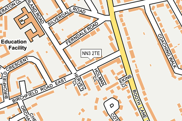 NN3 2TE map - OS OpenMap – Local (Ordnance Survey)