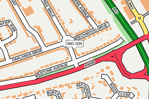 NN3 3DN map - OS OpenMap – Local (Ordnance Survey)