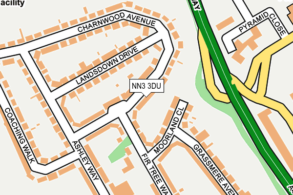 NN3 3DU map - OS OpenMap – Local (Ordnance Survey)
