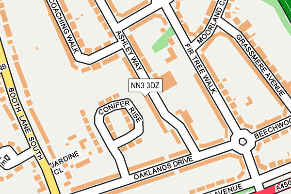 NN3 3DZ map - OS OpenMap – Local (Ordnance Survey)