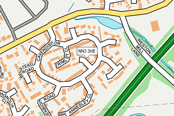 NN3 3HE map - OS OpenMap – Local (Ordnance Survey)