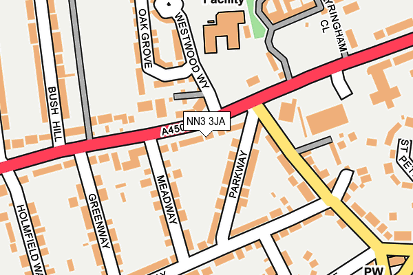 NN3 3JA map - OS OpenMap – Local (Ordnance Survey)