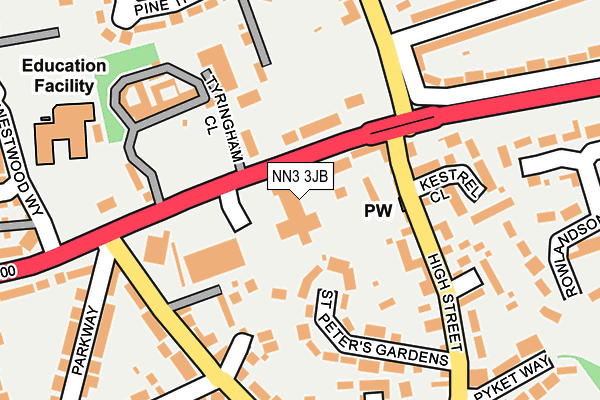 NN3 3JB map - OS OpenMap – Local (Ordnance Survey)