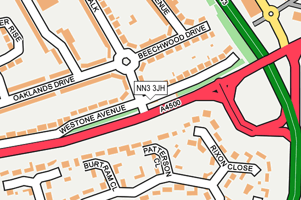 NN3 3JH map - OS OpenMap – Local (Ordnance Survey)