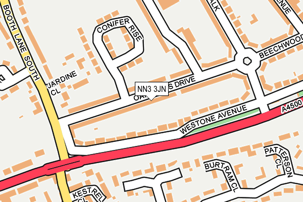 NN3 3JN map - OS OpenMap – Local (Ordnance Survey)