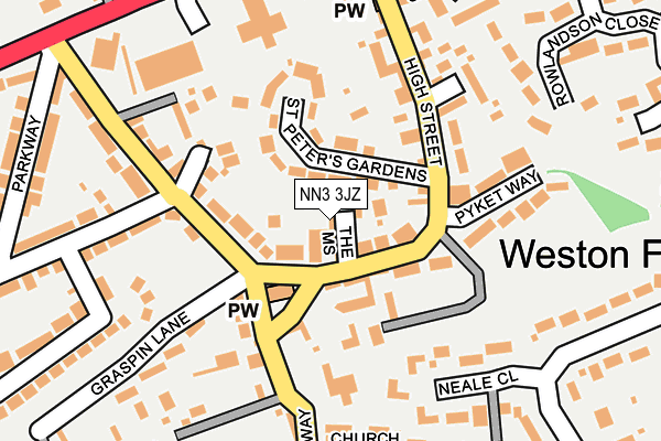 NN3 3JZ map - OS OpenMap – Local (Ordnance Survey)