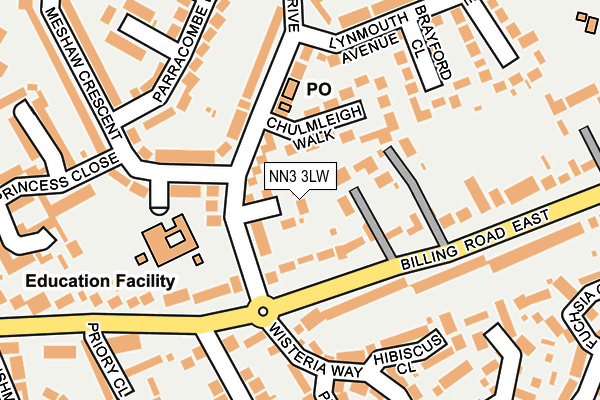 NN3 3LW map - OS OpenMap – Local (Ordnance Survey)
