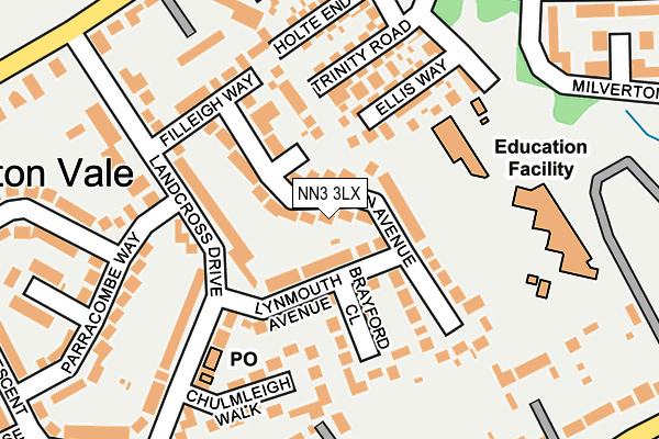 NN3 3LX map - OS OpenMap – Local (Ordnance Survey)