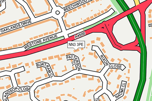 NN3 3PE map - OS OpenMap – Local (Ordnance Survey)