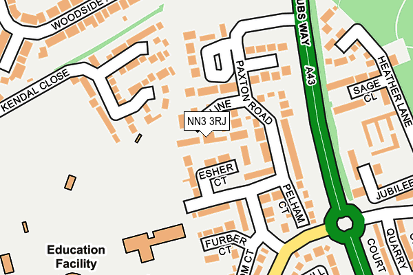 NN3 3RJ map - OS OpenMap – Local (Ordnance Survey)