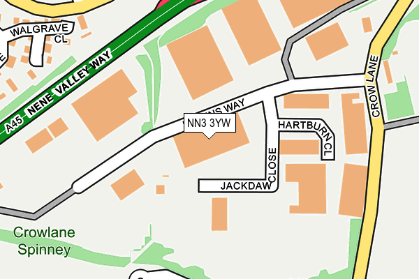NN3 3YW map - OS OpenMap – Local (Ordnance Survey)