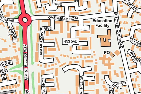 NN3 5AD map - OS OpenMap – Local (Ordnance Survey)