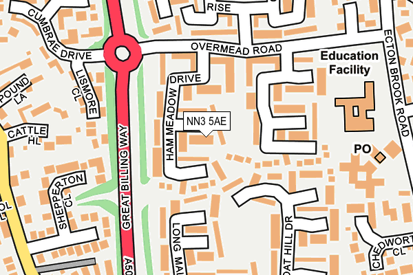 NN3 5AE map - OS OpenMap – Local (Ordnance Survey)