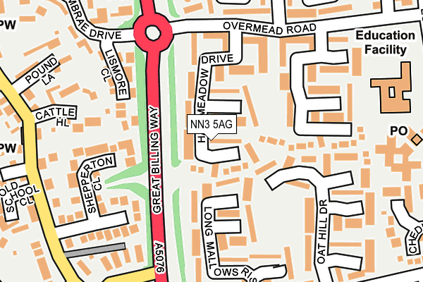 NN3 5AG map - OS OpenMap – Local (Ordnance Survey)