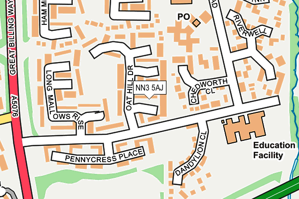 NN3 5AJ map - OS OpenMap – Local (Ordnance Survey)