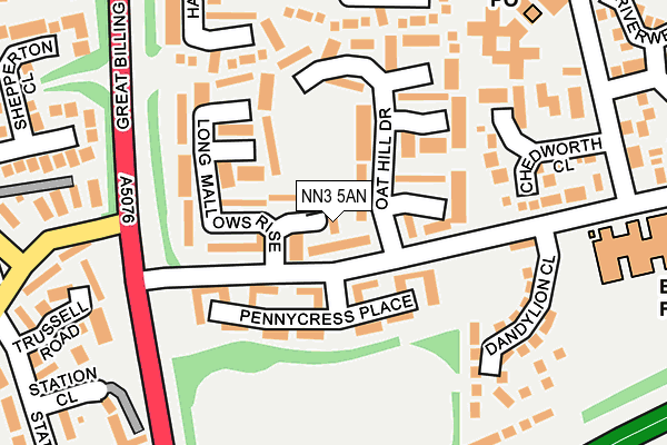 NN3 5AN map - OS OpenMap – Local (Ordnance Survey)