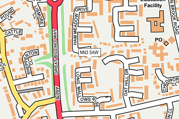 NN3 5AW map - OS OpenMap – Local (Ordnance Survey)