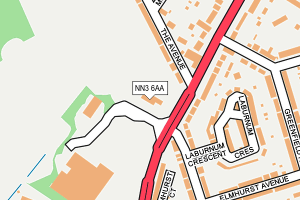 NN3 6AA map - OS OpenMap – Local (Ordnance Survey)