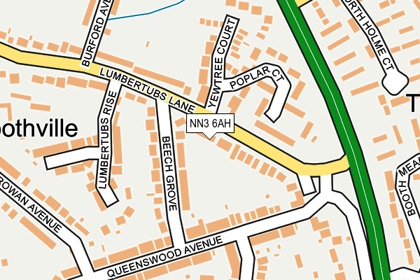NN3 6AH map - OS OpenMap – Local (Ordnance Survey)