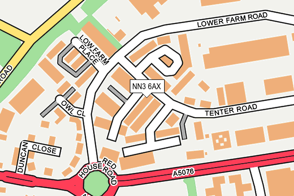 NN3 6AX map - OS OpenMap – Local (Ordnance Survey)