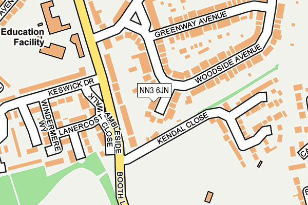 NN3 6JN map - OS OpenMap – Local (Ordnance Survey)