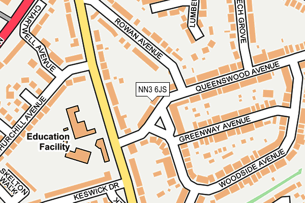 NN3 6JS map - OS OpenMap – Local (Ordnance Survey)