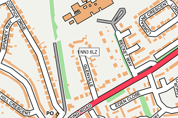 NN3 6LZ map - OS OpenMap – Local (Ordnance Survey)
