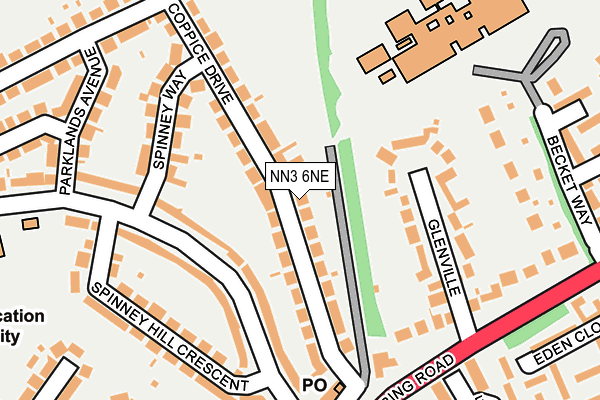 NN3 6NE map - OS OpenMap – Local (Ordnance Survey)