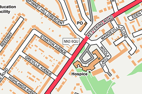 NN3 6QU map - OS OpenMap – Local (Ordnance Survey)
