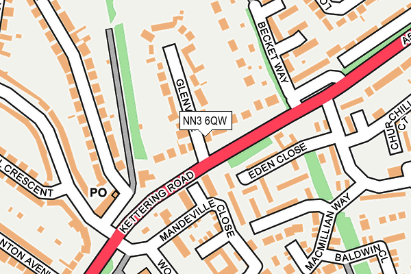 NN3 6QW map - OS OpenMap – Local (Ordnance Survey)