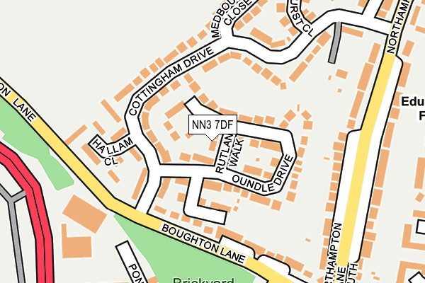 NN3 7DF map - OS OpenMap – Local (Ordnance Survey)