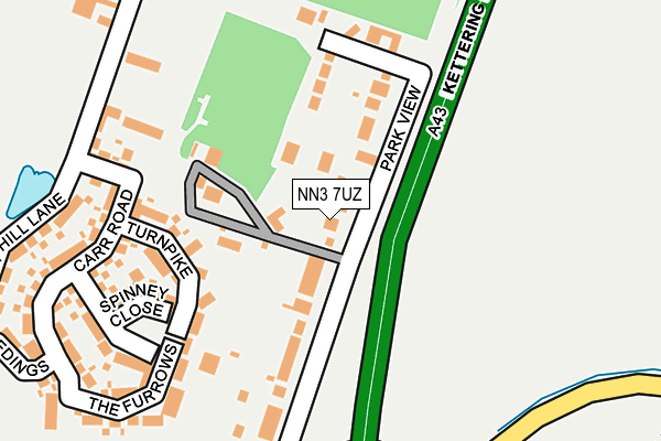 NN3 7UZ map - OS OpenMap – Local (Ordnance Survey)
