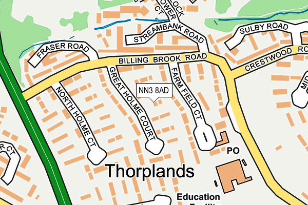 NN3 8AD map - OS OpenMap – Local (Ordnance Survey)