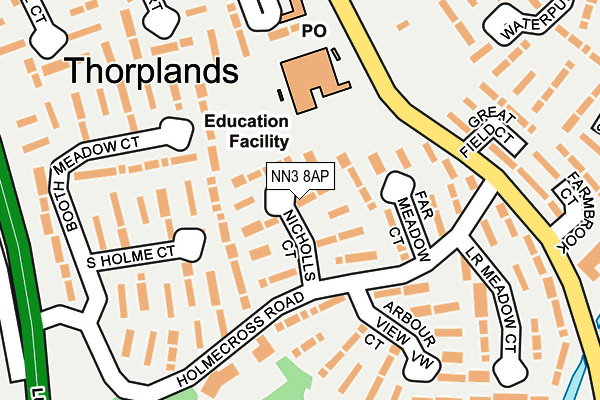 NN3 8AP map - OS OpenMap – Local (Ordnance Survey)