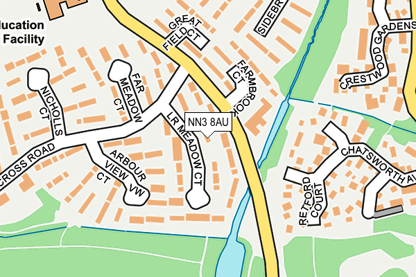 NN3 8AU map - OS OpenMap – Local (Ordnance Survey)