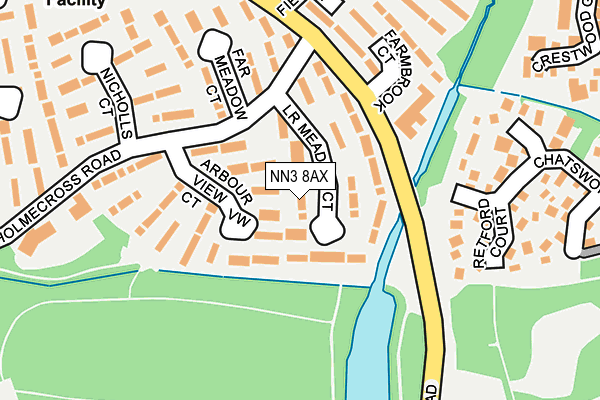 NN3 8AX map - OS OpenMap – Local (Ordnance Survey)