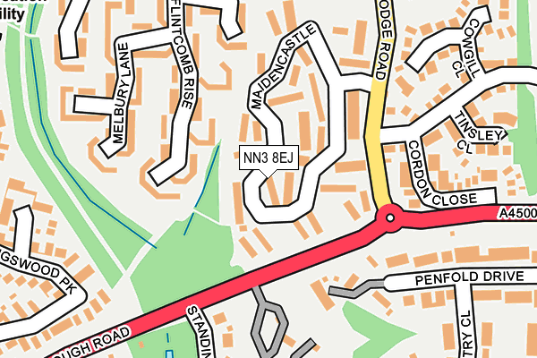 NN3 8EJ map - OS OpenMap – Local (Ordnance Survey)