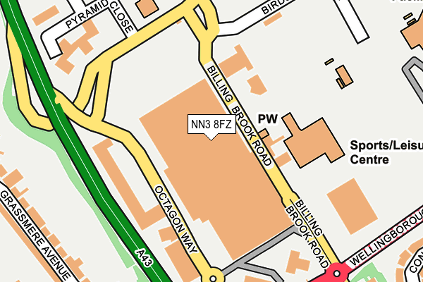 NN3 8FZ map - OS OpenMap – Local (Ordnance Survey)