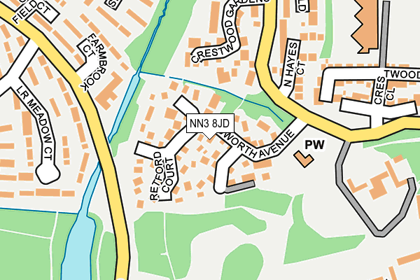 NN3 8JD map - OS OpenMap – Local (Ordnance Survey)