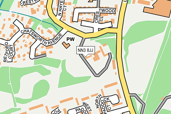 NN3 8JJ map - OS OpenMap – Local (Ordnance Survey)