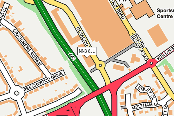 NN3 8JL map - OS OpenMap – Local (Ordnance Survey)