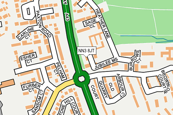 NN3 8JT map - OS OpenMap – Local (Ordnance Survey)