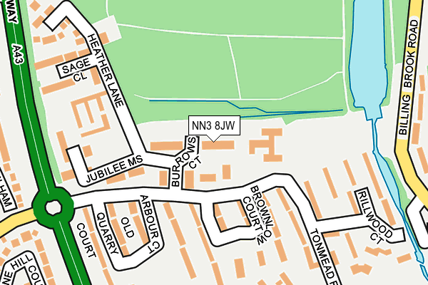 NN3 8JW map - OS OpenMap – Local (Ordnance Survey)