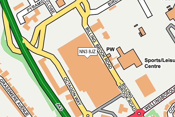 NN3 8JZ map - OS OpenMap – Local (Ordnance Survey)