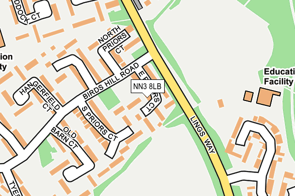 NN3 8LB map - OS OpenMap – Local (Ordnance Survey)