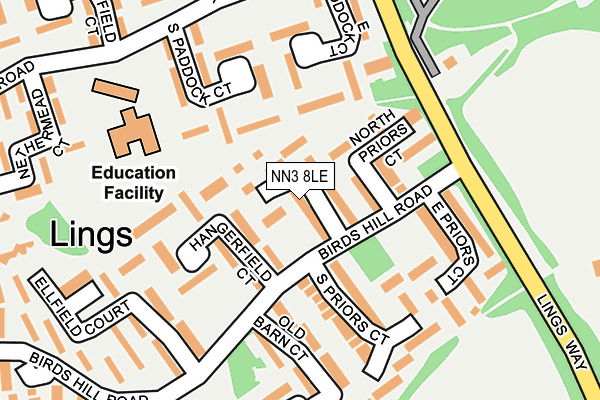 NN3 8LE map - OS OpenMap – Local (Ordnance Survey)