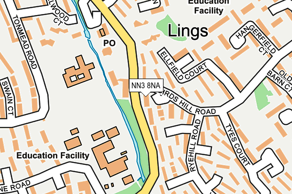 NN3 8NA map - OS OpenMap – Local (Ordnance Survey)