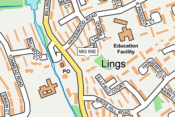 NN3 8NE map - OS OpenMap – Local (Ordnance Survey)