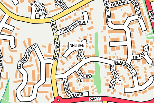 NN3 8PB map - OS OpenMap – Local (Ordnance Survey)