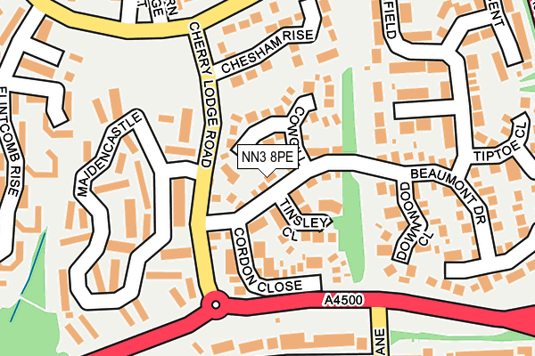 NN3 8PE map - OS OpenMap – Local (Ordnance Survey)